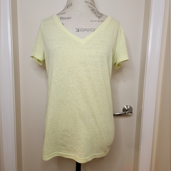 Neon yellow vneck tshirt - Picture 1 of 8